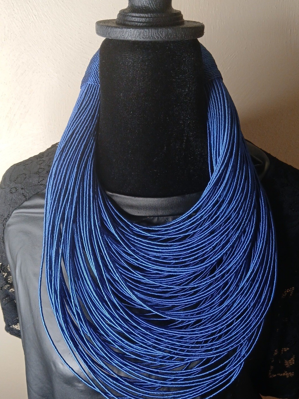 Royal Blue Multi-Strand Statement Necklace